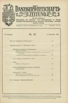 Danziger Wirtschaftszeitung. Jg.15, Nr. 49 (6 Dezember 1935) + dod.