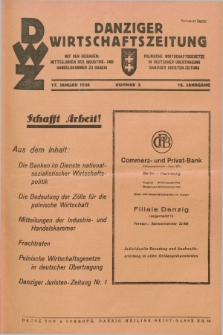 Danziger Wirtschaftszeitung. Jg.16, Nr. 3 (17 Januar 1936)
