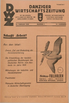 Danziger Wirtschaftszeitung. Jg.16, Nr. 7 (14 Februar 1936)
