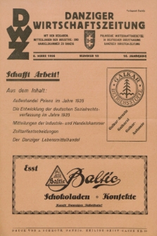 Danziger Wirtschaftszeitung. Jg.16, Nr. 10 (6 März 1936) + dod.
