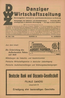 Danziger Wirtschaftszeitung. Jg.16, Nr. 22 (29 Mai 1936)