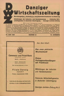 Danziger Wirtschaftszeitung. Jg.16, Nr. 25 (19 Juni 1936)