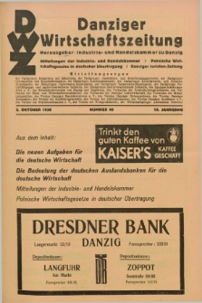 Danziger Wirtschaftszeitung. Jg.16, Nr. 40 (2 Oktober 1936)