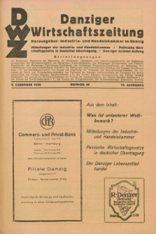 Danziger Wirtschaftszeitung. Jg.16, Nr. 49 (4 Dezember 1936)