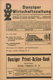 Danziger Wirtschaftszeitung. Jg.16, Nr. 51/52 (22 Dezember 1936)