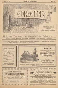 Gorzelnik : organ Towarzystwa Gorzelników Polskich we Lwowie. R. 15, 1902, nr 2