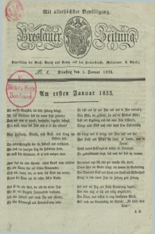 Breslauer Zeitung : mit allerhöchster Bewilligung. 1833, No. 1 (1 Januar) + dod.