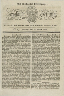 Breslauer Zeitung : mit allerhöchster Bewilligung. 1833, No. 17 (19 Januar) + dod.
