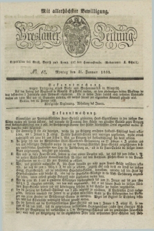 Breslauer Zeitung : mit allerhöchster Bewilligung. 1833, No. 18 (21 Januar) + dod.