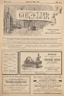 Gorzelnik : organ Towarzystwa Gorzelników Polskich we Lwowie. R. 15, 1902, nr 5