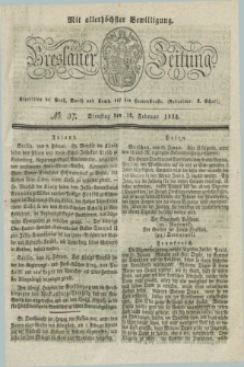 Breslauer Zeitung : mit allerhöchster Bewilligung. 1833, No. 37 (12 Februar) + dod.