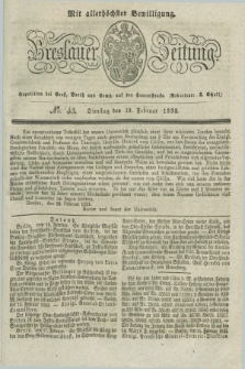 Breslauer Zeitung : mit allerhöchster Bewilligung. 1833, No. 43 (19 Februar) + dod.