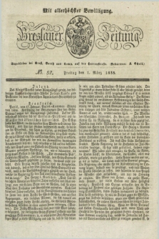 Breslauer Zeitung : mit allerhöchster Bewilligung. 1833, No. 52 (1 März) + dod.