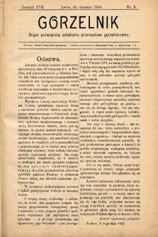 Gorzelnik : organ poświęcony polskiemu przemysłowi gorzelniczemu. R. 17, 1904, nr 2