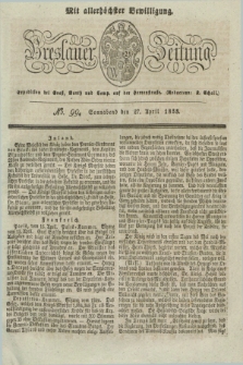 Breslauer Zeitung : mit allerhöchster Bewilligung. 1833, No. 99 (27 April) + dod.