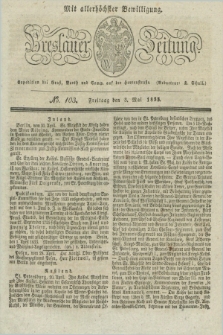 Breslauer Zeitung : mit allerhöchster Bewilligung. 1833, No. 103 (3 Mai) + dod.