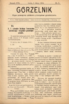 Gorzelnik : organ poświęcony polskiemu przemysłowi gorzelniczemu. R. 17, 1904, nr 3