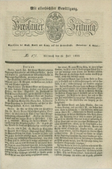 Breslauer Zeitung : mit allerhöchster Bewilligung. 1833, No. 171 (24 Juli) + dod.