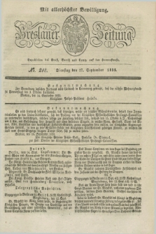 Breslauer Zeitung : mit allerhöchster Bewilligung. 1833, No. 218 (17 September) + dod.