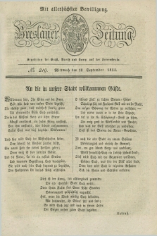 Breslauer Zeitung : mit allerhöchster Bewilligung. 1833, No. 219 (18 September) + dod.