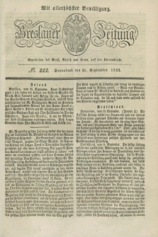 Breslauer Zeitung : mit allerhöchster Bewilligung. 1833, No. 222 (21 September) + dod.