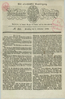 Breslauer Zeitung : mit allerhöchster Bewilligung. 1833, No. 230 (1 Oktober) + dod.