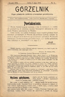 Gorzelnik : organ poświęcony polskiemu przemysłowi gorzelniczemu. R. 17, 1904, nr 9