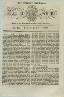 Breslauer Zeitung : mit allerhöchster Bewilligung. 1833, No. 281 (29 November) + dod.