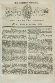 Breslauer Zeitung : mit allerhöchster Bewilligung. 1834, №. 24 (29 Januar) + dod.