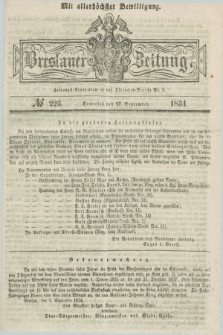Breslauer Zeitung : mit allerhöchster Bewilligung. 1834, №. 226 (27 September) + dod.