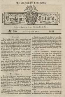 Breslauer Zeitung : mit allerhöchster Bewilligung. 1834, №. 230 (2 Oktober) + dod.