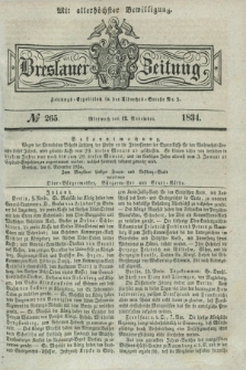 Breslauer Zeitung : mit allerhöchster Bewilligung. 1834, №. 265 (12 November) + dod.