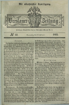 Breslauer Zeitung : mit allerhöchster Bewilligung. 1835, № 42 (19 Februar) + dod.