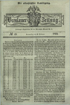 Breslauer Zeitung : mit allerhöchster Bewilligung. 1835, № 48 (26 Februar) + dod.
