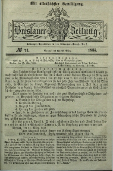 Breslauer Zeitung : mit allerhöchster Bewilligung. 1835, № 74 (28 März) + dod.