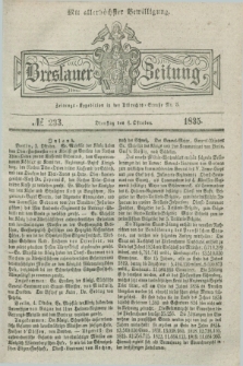 Breslauer Zeitung : mit allerhöchster Bewilligung. 1835, № 233 (6 Oktober) + dod.
