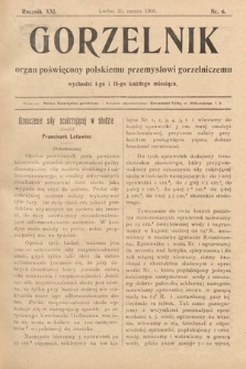 Gorzelnik : organ poświęcony polskiemu przemysłowi gorzelniczemu. R. 21, 1908, nr 6