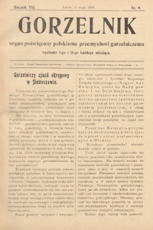 Gorzelnik : organ poświęcony polskiemu przemysłowi gorzelniczemu. R. 21, 1908, nr 9