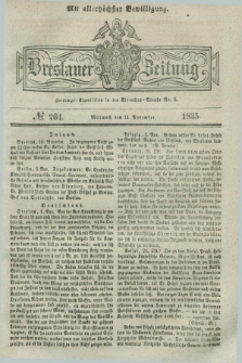 Breslauer Zeitung : mit allerhöchster Bewilligung. 1835, № 264 (11 November) + dod.