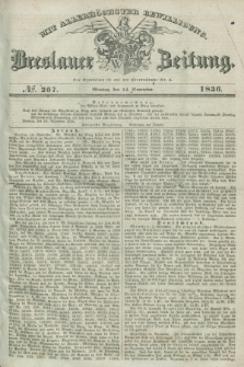 Breslauer Zeitung : mit allerhöchster Bewilligung. 1836, №. 267 (14 November) + dod.