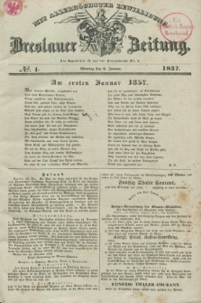 Breslauer Zeitung : mit allerhöchster Bewilligung. 1837, №. 1 (2 Januar) + dod.