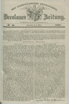 Breslauer Zeitung : mit allerhöchster Bewilligung. 1837, №. 52 (2 März) + dod.