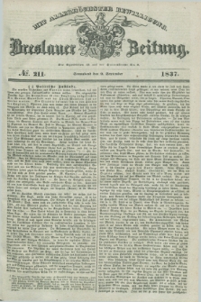 Breslauer Zeitung : mit allerhöchster Bewilligung. 1837, №. 211 (9 September) + dod.