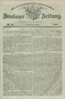 Breslauer Zeitung : mit allerhöchster Bewilligung. 1838, No. 40 (16 Februar) + dod.