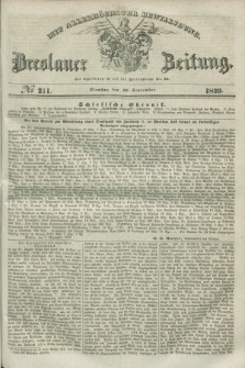 Breslauer Zeitung : mit allerhöchster Bewilligung. 1839, No. 211 (10 September) + dod.