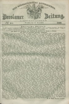 Breslauer Zeitung : mit allerhöchster Bewilligung. 1839, No. 217 (17 September) + dod.