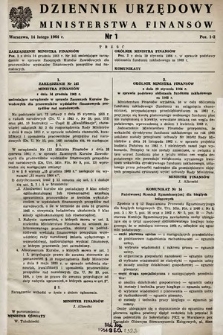 Dziennik Urzędowy Ministerstwa Finansów. 1964, nr 1
