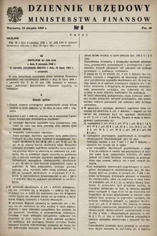 Dziennik Urzędowy Ministerstwa Finansów. 1964, nr 8