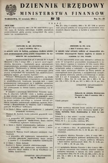 Dziennik Urzędowy Ministerstwa Finansów. 1964, nr 10