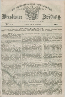 Breslauer Zeitung : mit allerhöchster Bewilligung. 1842, № 216 (16 September) + dod.